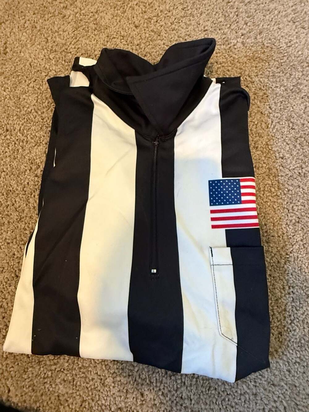 Smitty Men's 2 1/4" Stripe Water Resistant Football Referee Shirt with American